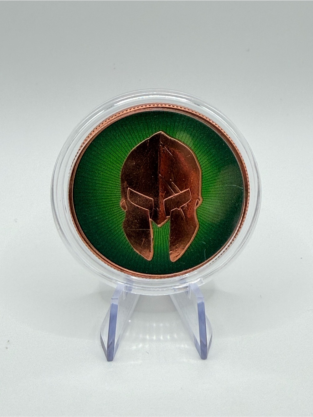 1 oz .999 Fine Copper Spartan Helmet Collectible Coin
